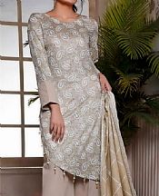 Vs Textile Beige Lawn Kurti- Pakistani Designer Lawn Suits