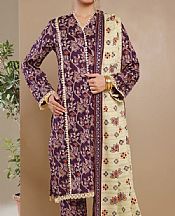 Vs Textile Plum Cambric Suit- Pakistani Designer Lawn Suits
