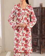 Vs Textile Off White/Dark Coral Cambric Suit (2 pcs)- Pakistani Winter Clothing