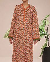 Vs Textile Orange/Green Cambric Suit (2 Pcs)- Pakistani Winter Clothing