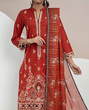 Vs Textile Persian Red Cotton Suit- Pakistani Winter Clothing