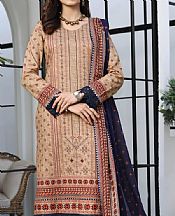 Vs Textile Tan Lawn Suit- Pakistani Designer Lawn Suits