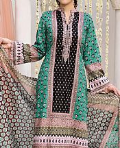 Vs Textile Green/Black Lawn Suit- Pakistani Lawn Dress