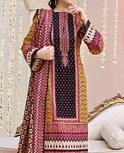 Vs Textile Orange/Black Lawn Suit- Pakistani Lawn Dress