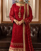 Vs Textile Scarlet Chiffon Suit- Pakistani Designer Chiffon Suit