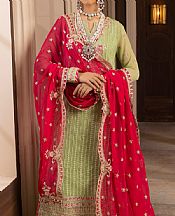 Vs Textile Light Olive Chiffon Suit- Pakistani Chiffon Dress