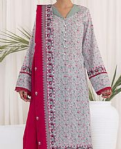 Vs Textile Grey/Cardinal Lawn Suit- Pakistani Lawn Dress
