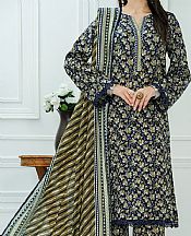 Vs Textile Olive/Blue Lawn Suit- Pakistani Lawn Dress