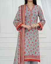 Vs Textile Grey/Rust Lawn Suit- Pakistani Designer Lawn Suits