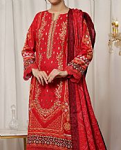 Vs Textile Red Khaddar Suit- Pakistani Winter Dress