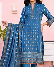 Vs Textile Denim Blue Dhanak Suit- Pakistani Winter Dress