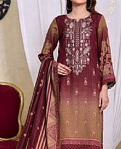 Vs Textile Burgundy/Brown Dhanak Suit- Pakistani Winter Dress