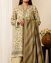 Vs Textile Ivory/Green Cambric Suit- Pakistani Designer Lawn Suits