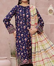 Vs Textile Navy Blue Lawn Suit- Pakistani Designer Lawn Suits