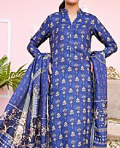 Vs Textile Royal Blue Pashmina Suit- Pakistani Winter Dress