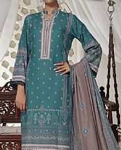 Vs Textile Teal Karandi Suit- Pakistani Winter Dress