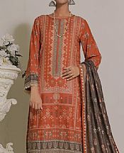 Vs Textile Bright Orange Karandi Suit- Pakistani Winter Dress