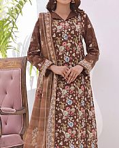 Vs Textile Brown Lawn Suit- Pakistani Designer Lawn Suits