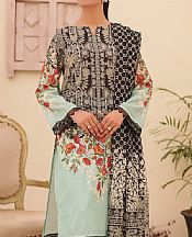 Vs Textile Black/Pale Leaf Lawn Suit- Pakistani Lawn Dress