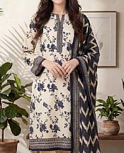 Vs Textile Ivory/Black Lawn Suit- Pakistani Lawn Dress