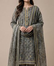 Vs Textile Dark Grey Lawn Suit- Pakistani Lawn Dress