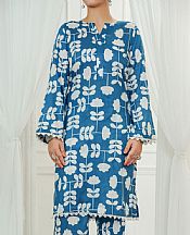Vs Textile Blue/Off White Lawn Suit (2 pcs)- Pakistani Lawn Dress