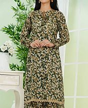 Vs Textile Green/Beige Lawn Suit (2 pcs)- Pakistani Lawn Dress