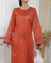 Vs Textile Shocking Orange Lawn Suit (2 pcs)- Pakistani Designer Lawn Suits