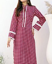 Vs Textile Rich Maroon Lawn Suit (2 pcs)- Pakistani Lawn Dress