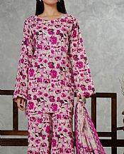 Vs Textile Ivory/Dark Pink Lawn Suit- Pakistani Designer Lawn Suits