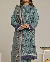 Vs Textile Greyish Teal Lawn Suit- Pakistani Designer Lawn Suits