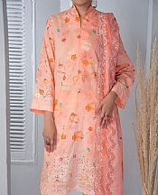 Vs Textile Peach Lawn Suit- Pakistani Designer Lawn Suits