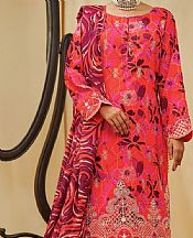 Carmine Pink Lawn Suit