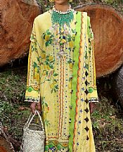Zaha Lemon Lawn Suit- Pakistani Designer Lawn Suits