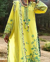 Zaha Lime Yellow Lawn Suit- Pakistani Designer Lawn Suits