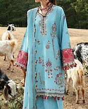 Zaha Blue Lawn Suit- Pakistani Lawn Dress