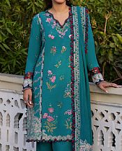 Zaha Deep Aqua Khaddar Suit- Pakistani Winter Dress