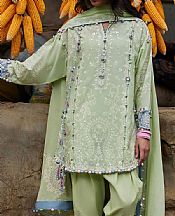 Zaha Light Green Lawn Suit- Pakistani Lawn Dress