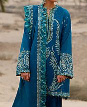 Denim Blue Lawn Suit- Pakistani Designer Lawn Dress