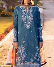 Zaha Zinc Blue Lawn Suit- Pakistani Designer Lawn Suits