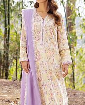 Zaha Ivory/Lavender Lawn Suit- Pakistani Designer Lawn Suits