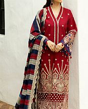 Zainab Chottani Wine Red Lawn Suit- Pakistani Designer Lawn Suits
