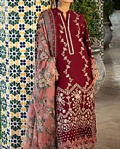 Zainab Chottani Maroon Lawn Suit- Pakistani Lawn Dress