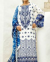Zainab Chottani White/Blue Lawn Suit- Pakistani Lawn Dress
