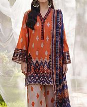 Zainab Chottani Safety Orange Lawn Suit- Pakistani Designer Lawn Suits