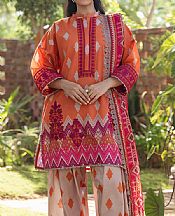 Zainab Chottani Safety Orange Lawn Suit- Pakistani Lawn Dress