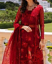 Zainab Chottani Maroon Organza Suit- Pakistani Designer Chiffon Suit