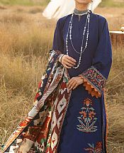 Zainab Chottani Oxford Blue Jacquard Suit- Pakistani Designer Lawn Suits