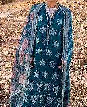 Zainab Chottani Teal Blue Jacquard Suit- Pakistani Lawn Dress