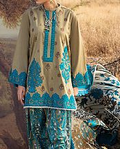 Zainab Chottani Mustard/Teal Jacquard Suit- Pakistani Designer Lawn Suits